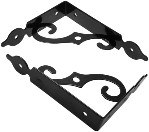 Luomorgo L Bracket Decorative Shelf Brackets, 5.4 Inch, Black, 2 Pcs