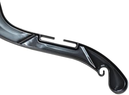 NAHANCO 17” Black Mid-Heavyweight Plastic Hanger, Chrome Hook, 100 Pack