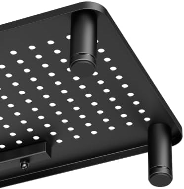 Husky Mounts Large Dual Monitor Stand Riser, Adjustable Legs, 39" x 9.25" x 5.5" Max Height, Matte Black Steel
