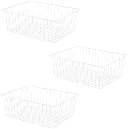 16" L x 12" W Wider Freezer Storage Organizer Baskets Container, Metal Wire Chest Upright Refrigerator Divider Bins with