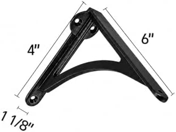 Khtumeware 100% Solid Brass Decorative Shelf Brackets, 6-inch Wall-Mounted Shelving Brackets, 2-Pack Antique Black Vinta
