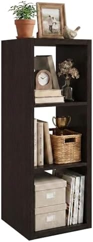 WannabeMyself【2026 Wooden Thick Frame】 3 Cube Storage Organizer with Anti-Tipping Kits, Reversible Open Back Book Shelf,