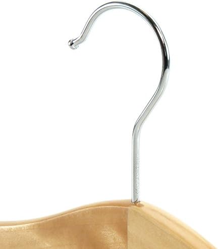 HANGERWORLD Pack of 12 Natural Wooden Kids and Baby Hangers for Nursery, Size 9.8inch with Swivel Hook