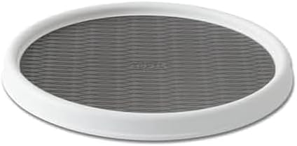 Copco Basics Non-Skid Pantry Cabinet Lazy Susan Turntable, 12-Inch, White/Gray, 1 Count (Pack of 1)