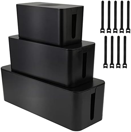 YaeCCC Cable Management Organizer Box Power Strips Hider Power Cords Hider for Desk, TV, Computer, USB Hub,Cords (Set of