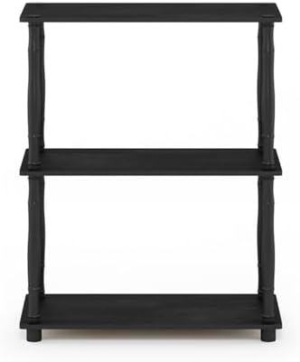 Furinno TURN-N-TUBE Storage Shelves, 3-Tier Book Shelf, Corner Shelf, Toolless Open Shelves, for Organization and Storag