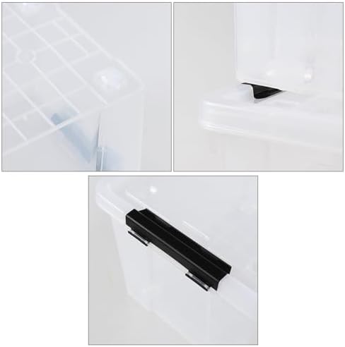 50 Quart Stackable Clear Plastic Storage Box with Wheels, 4-Pack