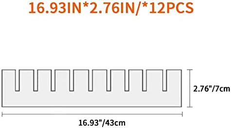 12Pcs Drawer Dividers, 16.93" x 2.76", Thick, Large Adjustable Drawer Organizer for Clothes, Kitchen, Bathroom, Dresser,