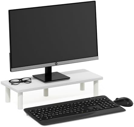 Furinno TURN-N-TUBE Monitor Stand Riser, 23.6" Wide Rectangle Monitor Riser, Laptop Stand for Desk, Office Desktop Acces