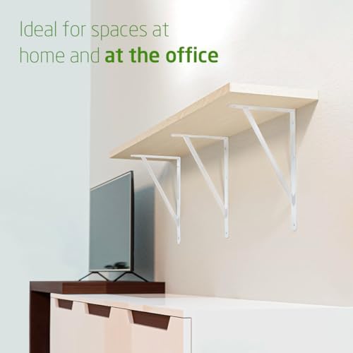 Amig - Wall Shelving Door | Metal Square for Shelves | Angle for Shelves | Shelf Bracket | Steel | White | Dimensions: 1