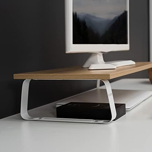 VIVO 24 inch Monitor Stand, Wood and Steel Desktop Riser, Screen, Keyboard, Laptop, Small TV, Ergonomic Desk and Tableto