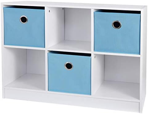 ZenStyle Storage Shelf Organizer, Wooden Bookshelf System Display Cube Shelves Compartments, Customizable W/ 5 Removable