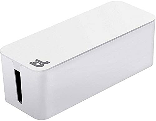Bluelounge CableBox cable organizer hides messy, loose, tangled cables White color (CB01WH)