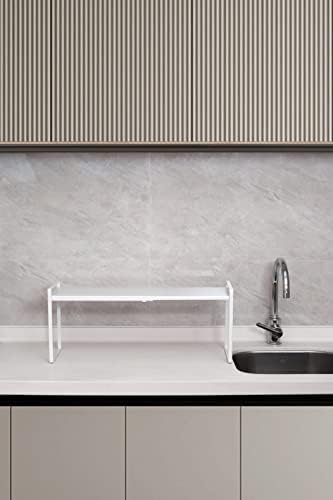 Nxconsu Expandable Shelf for Cabinets, Cabinet Shelf Riser, 12" White
