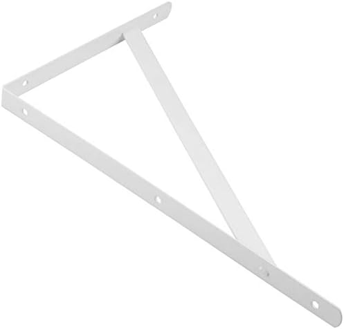 Acrux7 4 Pack White Steel Shelf Brackets 12x8inch - Heavy Duty L Brackets with Screws, White Metal Shelf Brackets - Perf