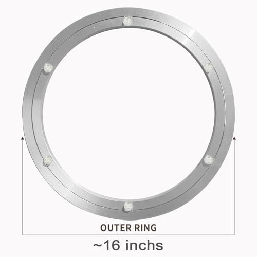 Lazy Susan Hardware Silent Non-Slip Turntable Aluminium Turntable Bearing 16 inch for Round Dining Table TV Rotating Tab