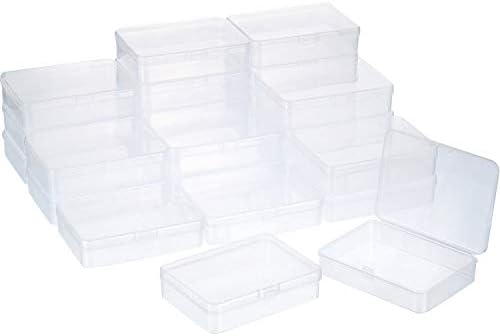 SATINIOR 24 Pcs Small Clear Plastic Container Box, 4.5 x 3.3 x 1.2 in