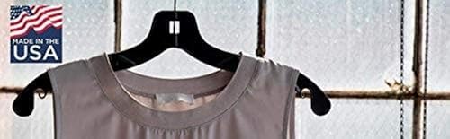 NAHANCO 17" Medium Weight Plastic Shirt Hanger, Black with Chrome Hook (Pack of 100), Made in USA