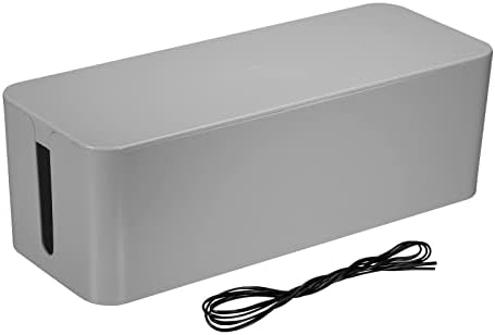 MECCANIXITY Cable Management Box PS Cord Organizer Box with Tie to Hide Wires & Power Strips Desk TV Computer Cable Orga
