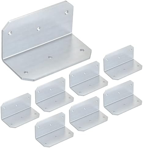 4 Inch Galvanized L Bracket, 90 Degree Corner Brace for Wood, 4"×2"×2" Heavy Duty Angle Bracket for Floating Shelves, Fu