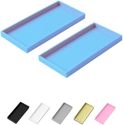 Vanity and Bathroom Tray, 7.7" ABS Countertop Organizer,Waterproof Vanity Tray for Toilet Tank,Perfume,Soap,Keys,Bathroo
