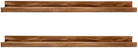 AZSKY Rustic Wood Floating Shelves for Nursery Books Long Wall Bookshelf Photo Picture Ledge Shelf with Lip Wall Shelf f
