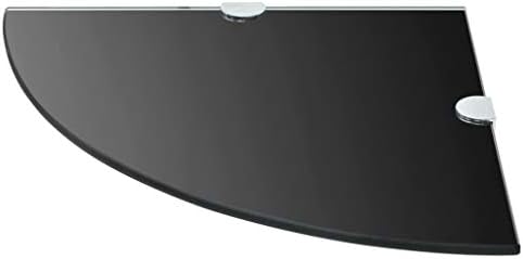 vidaXL Corner Shelf with Chrome Supports Glass Black 9.8" x9.8