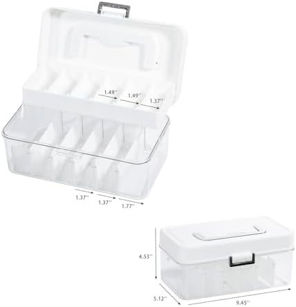 FABROK 2 Pack Portable Hair Accessories Organizer Box for Girls, Plastic