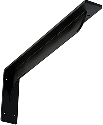 Ekena Millwork BKTM02X18X06EBPBL Steel Bracket Embrey, 2" W x 18" D x 6 1/2" H, Powder Coated Black