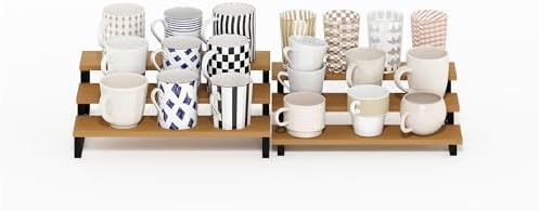 Furinno RAVEL Kitchen Countertop Organizer Set of 2, 3-Tier Nesting Metal Frame Counter Shelves, Kitchen Storage, Expand