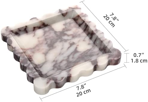 Square Marble Decorative Tray, Turkey Calacatta Viola, 8 * 8