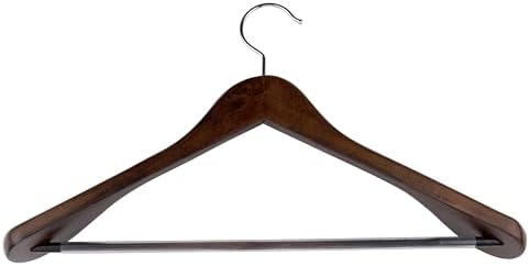 alpina Wooden Clothes Hanger - 1 Piece Clothing Hanger - with Wide Shoulders and Anti-Slip - 44 x 23.5 x 5.8 CM - Suitab