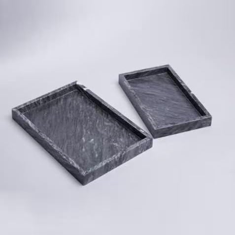 African Natural Marble Tray, 11.8"x7.8" Coffee Table Vanity/Decorative Tray for Jewerly, Watch, Perfume, Rectangle Genui