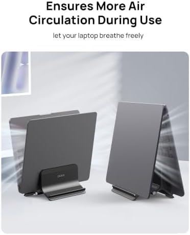 SODI Vertical Laptop Stand Holder for Desk Compatible with MacBook Air, MacBook Pro Stand Vertical Aluminum Up to 17 inc
