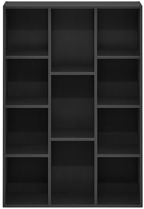 Furinno LUDER Book Shelf, 11-Cube Bookshelf, Reversible Bookcase with Open Shelves, 9.4 x 29.1 x 41.7, Easy Assembly, fo