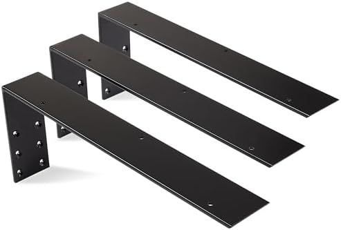 3 Pack Countertop Support Bracket 16"x6"x2.5", Premium Heavy Duty Solid Steel Hidden L Bracket, 1/4" Thick for Granite, 