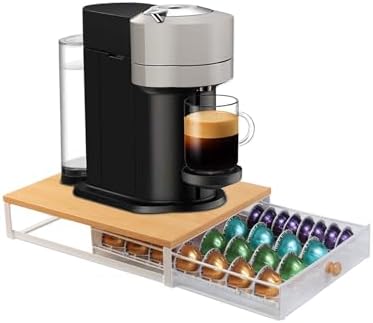 Sedegn Nespresso Vertuo Pod Holder: Capsule Organizer with Sliding Drawer