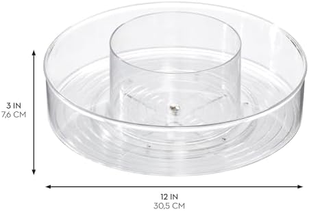 iDesign 12-inch Divided Lazy Susan - Set of 4 - Clear