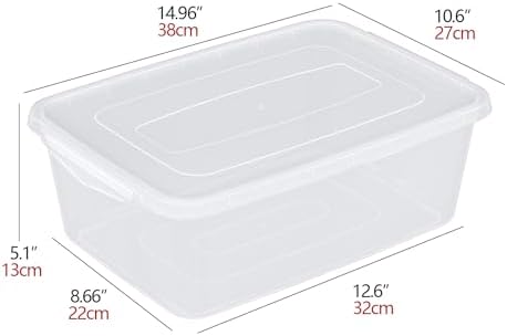 12 Packs 14 Quart Plastic Clear Storage Bins, Plastic Storage Boxes with Lids