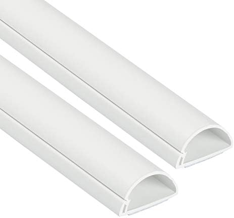 D-Line Half Round Cord Hider, Patented Cable Cover, Hide TV Wall Mount Wires, Raceway for Cords, Decorative Wire Covers,
