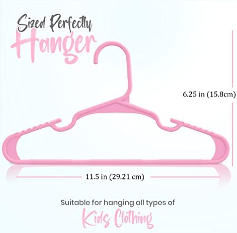 Utopia Home Kids Hangers 20 Pack – 11.5 Inch Baby Closet Hangers Baby Pink