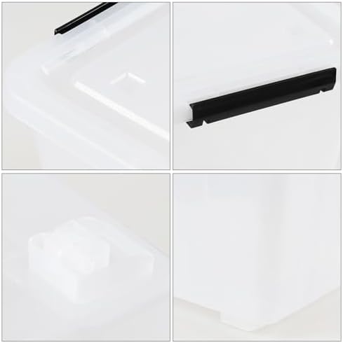 4-Pack 50 Qt Lidded Storage box, Large Clear Plastic Bin with Wheels