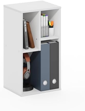 Furinno DALY Book Shelf, 3-Cube Bookshelf, Cube Storage Organizer Bookcase with Irregular Compartments, 9.4 x 11.7 x 21.