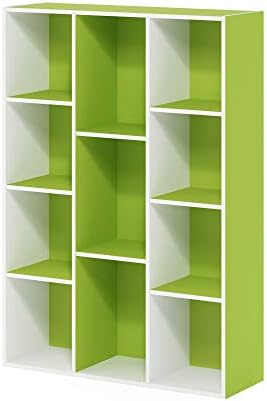 Furinno LUDER Book Shelf, 11-Cube Bookshelf, Reversible Bookcase, 9.4 x 29.1 x 41.7, Easy Assembly, for Living Room, Bed
