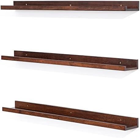 MBYD 36 Inch Wood Floating Shelves Wall Mounted Deep Walnut Picture Ledge Shelf Nursery Book Shelves for Home Decor for 