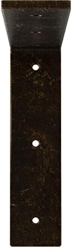 2" W x 8" D x 8" H Hamilton Steel Bracket, Antiqued Brass
