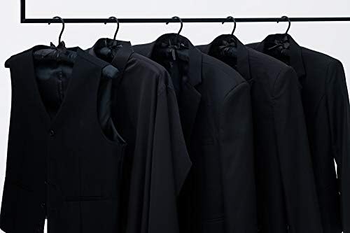 Black Satin Padded Sweater Hangers 5 Pack, Blouse Hanger with Thick & Soft Foam for Bridal Wedding Dress Lingerie, Smoot