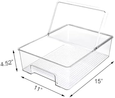 SANNO Freezer Containers Food Storage Containers Fridge Containers Plastic Organization Storage Bin for Fridge, Freezer,