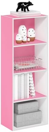 4-Tier Bookshelf, Cube Bookcase, Book Shelf, Cube Storage Organizer with Open Shelf, 9.3 x 15.6 x 41.7, for Home Office,