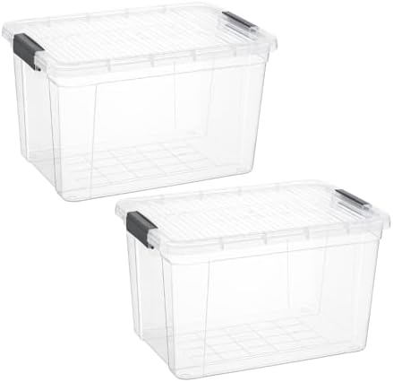 Superio 14.7 Quart Clear Plastic Storage Boxes with Lids, Stackable Organizer Containers, BPA-Free Storage Bins for Home